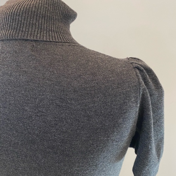 Express Womens Gray Knit Turtleneck Fitted Dress with Short Sleeves / Size XS - Picture 5 of 8